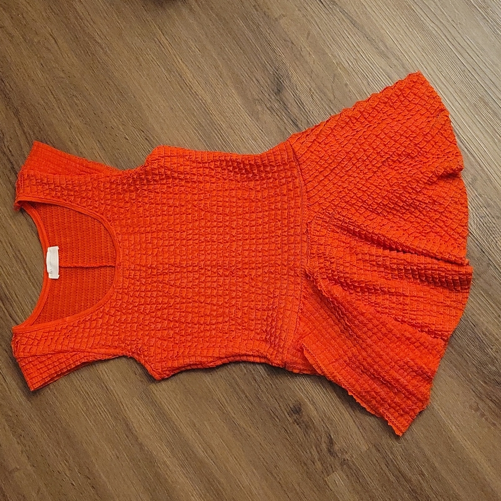 Zara peplum red shirt cap sleeve size small